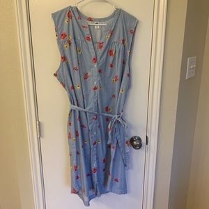 Blue & White stripes with flowers dress - Old Navy